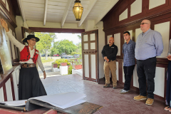 Docent Shelley Mangram detailing the history of the Ranch House