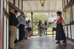 Docent Shelley Mangram giving tour of the Ranch House