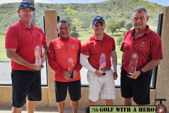 1st Place Team (L to R)- Carlos Veintimilla, Jr., Carlos Veintimilla, Sr., SgtMaj Ray McGinnis, USMC, Bob Ross
